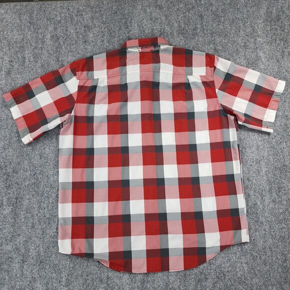 Orvis Shirt Men XL Red Plaid Classic Short Sleeve Hiking Button Up Casual Pocket - Picture 3 of 16